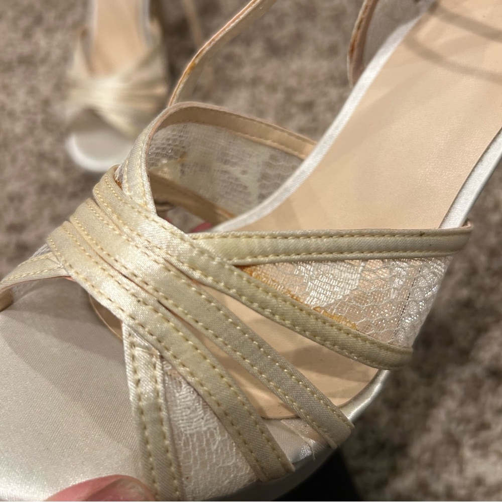Elegant Cream Strappy Heels - Picture 10 of 12